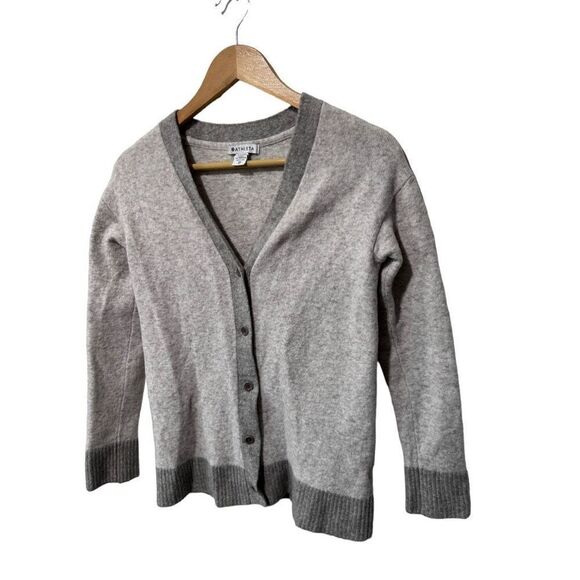 Athleta Westlake Gray Cardigan Sweater Wool Blend Button Front XS Athleisure - Picture 7 of 13
